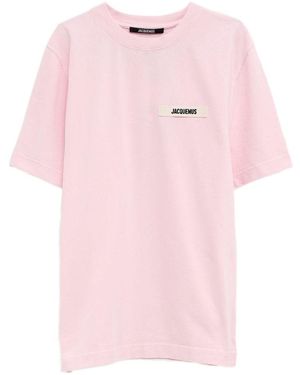 Jacquemus Logo Cotton T-Shirt - Pink