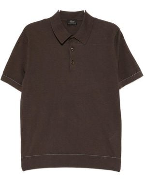 Brioni Knitted Polo Shirt - Brown