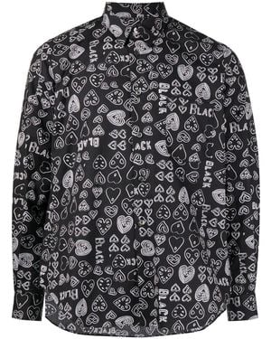 COMME DES GARÇON BLACK Heart-Print Cotton Shirt - Black