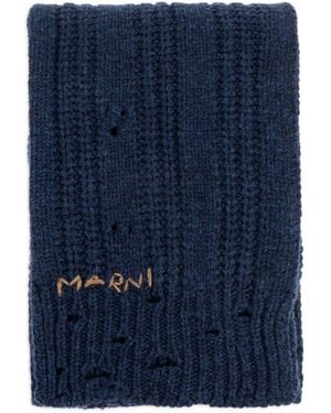 Marni Chunky-Knit Scarf - Blue