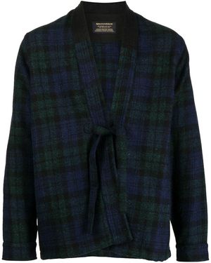 Maharishi Tartan Front-Tie Jacket - Blue