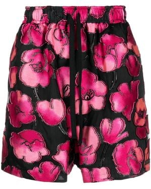 4SDESIGNS Floral-Print Drawstring Shorts - Pink