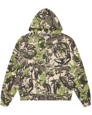 BBCICECREAM Camouflage Zip Hoodie - Green
