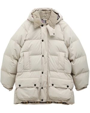 Barbour Beaufort Quilted Corduroy-Collar Jacket - Natural