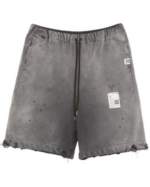 Maison Mihara Yasuhiro Drawstring Frayed Shorts - Gray