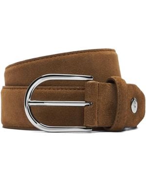 Brioni Suede Pin-Buckle Belt - Brown