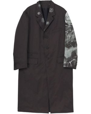 Yohji Yamamoto Padded Pinstripe Jacket - Black