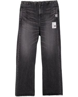 Maison Mihara Yasuhiro Elastic-Waist Patch-Pocket Jeans - Grey