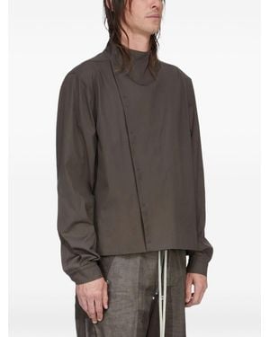Rick Owens Buttoned Funnel-Neck Jacket - Brown