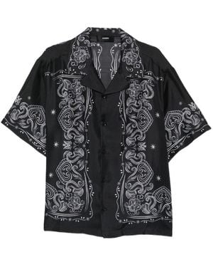 Amiri Bandana-Print Short-Sleeve Shirt - Black
