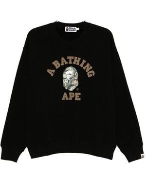 A Bathing Ape Logo-Printed Sweatshirt - Black