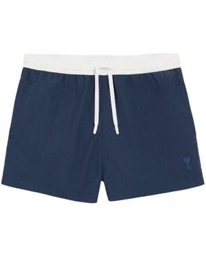 Ami Paris Bicolour Swimsuit - Blue