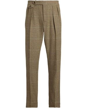 Polo Ralph Lauren Pleated Check Trousers - Natural