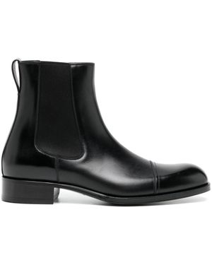 Tom Ford Leather Ankle Boots - Black