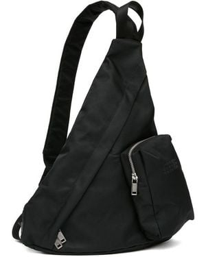 MM6 by Maison Margiela Asymmetric Zip Cross Body Bag - Black