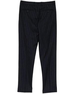 Caruso Pinstripe Pleated Pants - Blue