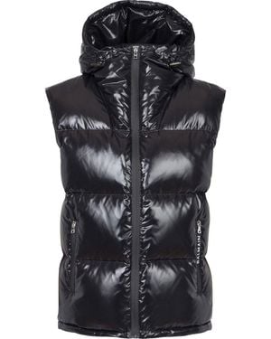 Balmain Puffer Hooded Sleeveless Jacket - Black