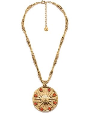 Goossens Talisman Astro Sun Pendant Necklace - Metallic