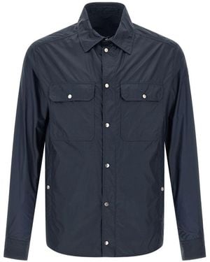 Moncler Lightweight Stop Pointed-Collar Shirt - Blue