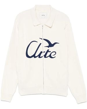 Arte' Bird Logo Cardigan - White