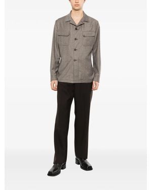 Tagliatore Chest Flap Pockets Shirt Jacket - Gray