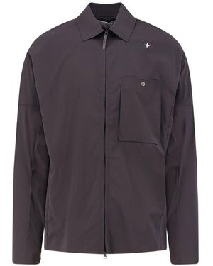 Stone Island 1200016 Recycled Stretch Nylon Tela_S.I. Stelina Overshirt - Grey
