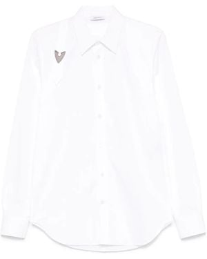 McQueen Cotton Arrow-Harness Shirt - White