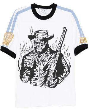 Warren Lotas Graphic-Print Ringer T-Shirt - White