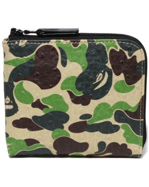 A Bathing Ape Camouflage Wallet - Green