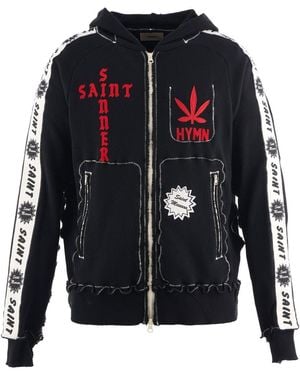 SAINT Mxxxxxx X A Love Movement Appliqué Hoodie - Blue