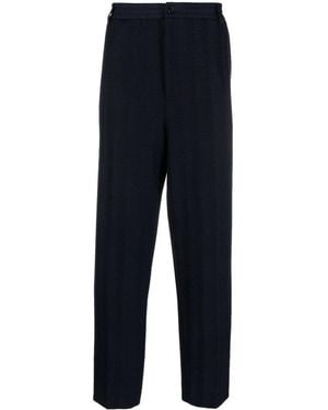 Missoni Chevron-Knit Straight-Leg Pants - Blue