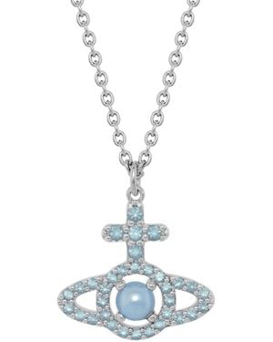 Vivienne Westwood Olympia Pearl Orb-Pendant Necklace - Blue