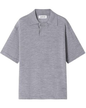 Lanvin Short Sleeve Polo Shirt With Button Detail - Grey