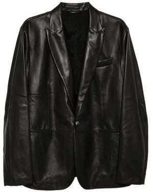 Giorgio Armani Leather Blazer - Black