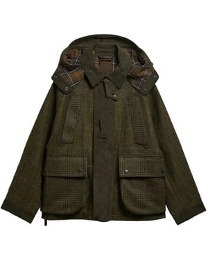 Barbour X Norbit Check-Pattern Hooded Jacket - Green