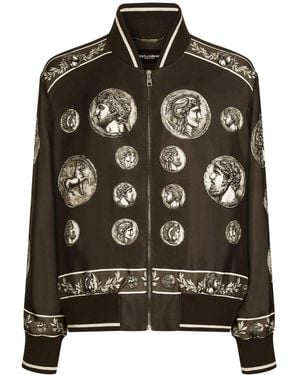 Dolce & Gabbana Graphic-Print Long-Sleeved Jacket - Black