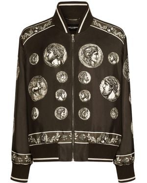 Dolce & Gabbana Graphic-Print Long-Sleeved Jacket - Black