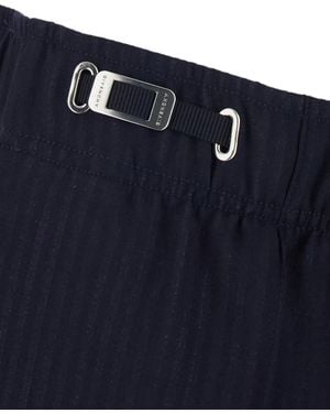 Givenchy Pinstripe-Pattern Logo-Buckle Pants - Blue