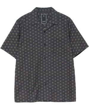 Maharishi Geometric-Pattern Short-Sleeve Shirt - Grey