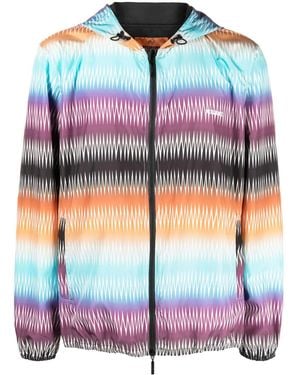 Missoni Gradient Zigzag-Print Hooded Jacket - Blue