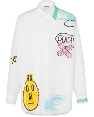 Moschino Printed Cotton Poplin Shirt - White
