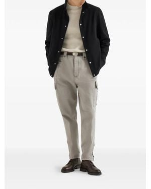 Brunello Cucinelli Lightweight Cashmere Flannel Outerwear Jacket - Black