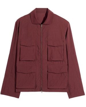 Lemaire Four-Pocket Zip-Up Long Sleeve Jacket - Red