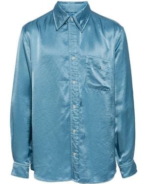 Toga Long-Sleeved Satin Shirt - Blue