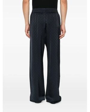 CASABLANCA Dark Monogram Silk Trousers - Black