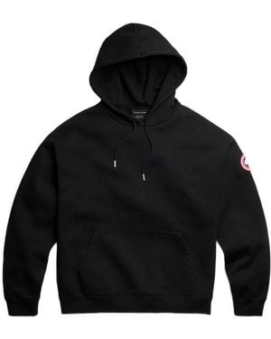 Canada Goose Logo-Patch Drawstring Hoodie - Black