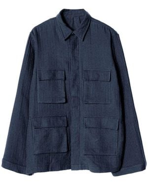 Maharishi Sashiko-Stitch Pocket Shirt - Blue