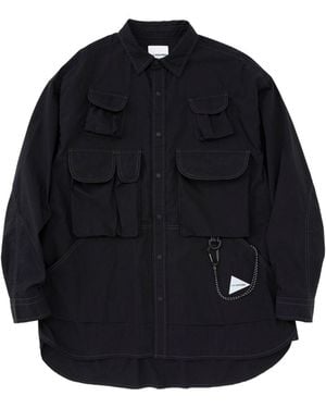 and wander Cotton-Blend Shirt - Blue