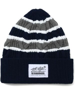 Neighborhood X Eddie Bauer Striped Beanie Hat - Blue