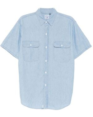 Orslow Short-Sleeve Chambray Shirt - Blue